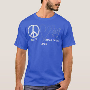 Peace Love Rock N Roll Hippie Music Lover Concert  T-Shirt