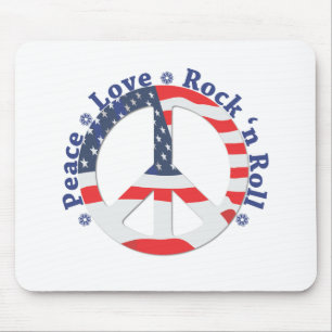 Peace, Love, Rock n Roll Mouse Pad
