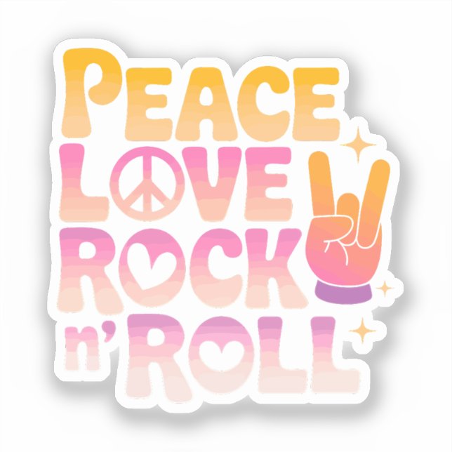 Peace Love Rock n Roll - Music-Inspired Typography (Front)
