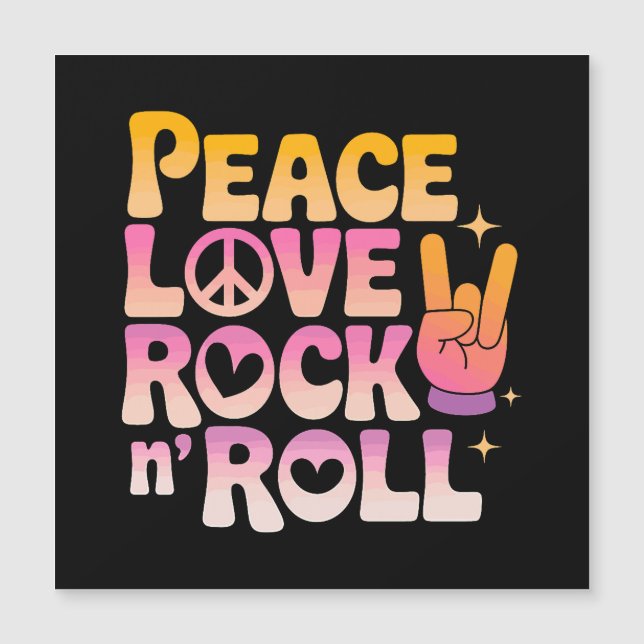 Peace Love Rock n Roll - Music-Inspired Typography (Front)