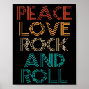 Peace Love Rock N Roll Tee Vintage Band Rock Conce Poster