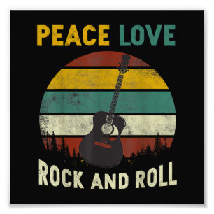 Peace Love & Rock & Roll Guitar Player Guitarist V Photo Print