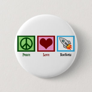 Peace Love Rockets 6 Cm Round Badge