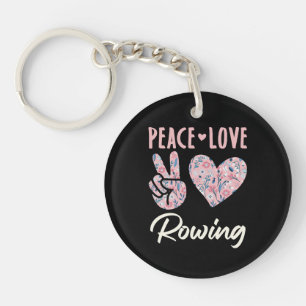 Peace Love Rowing Key Ring