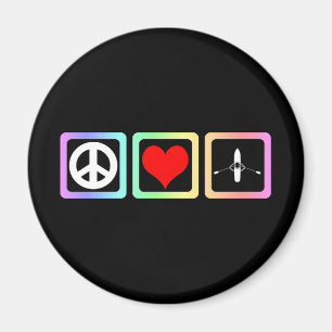 peace love rowing magnet