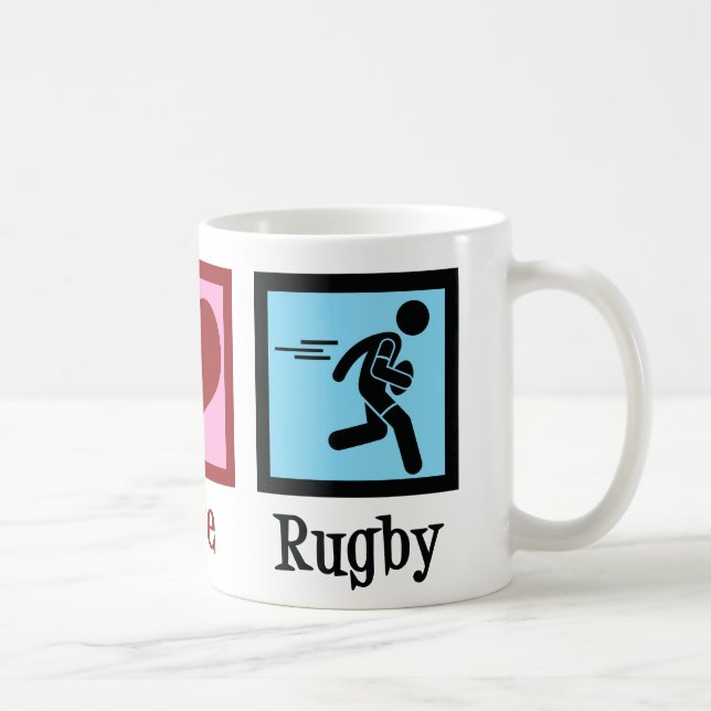 Peace Love Rugby Coffee Mug (Right)