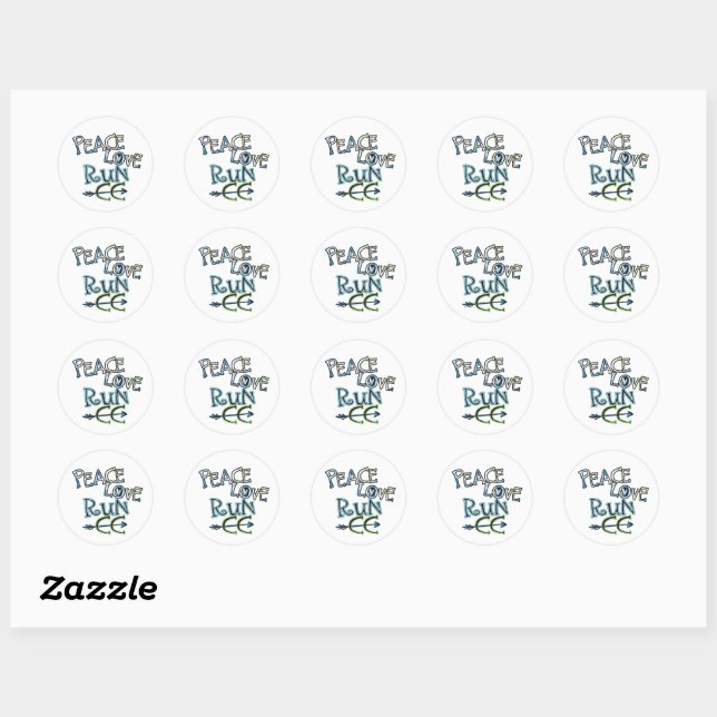 PEACE LOVE RUN CC - Cross Country Stickers (Sheet)