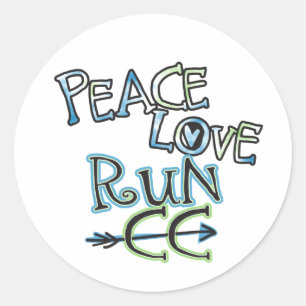 PEACE LOVE RUN CC - Cross Country Stickers