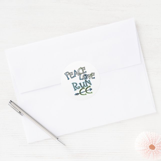 PEACE LOVE RUN CC - Cross Country Stickers (Envelope)