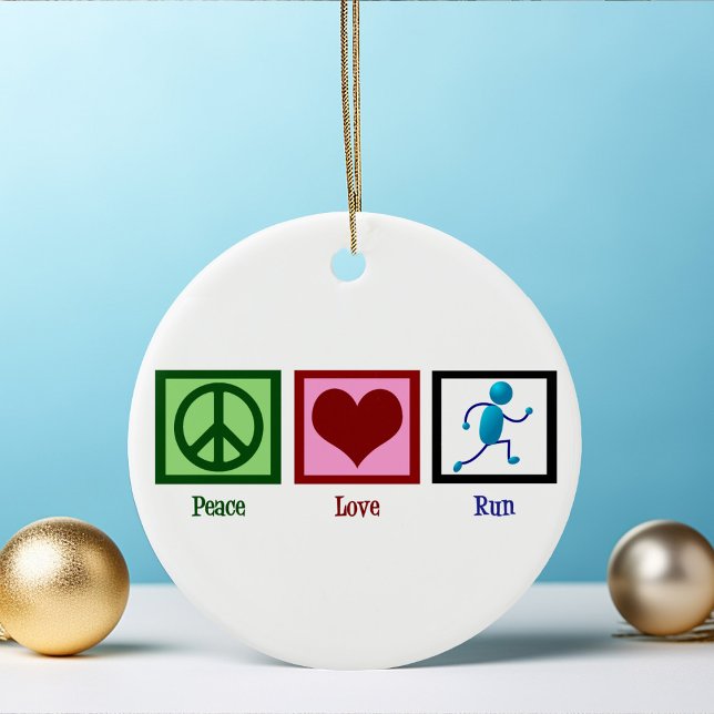 Peace Love Run Ceramic Tree Decoration (Creator Uploaded)