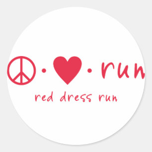 Peace Love Run Classic Round Sticker