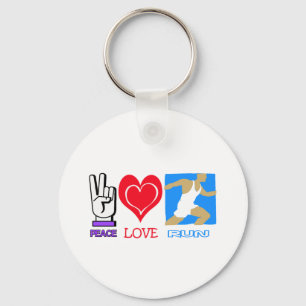PEACE LOVE RUN KEY RING