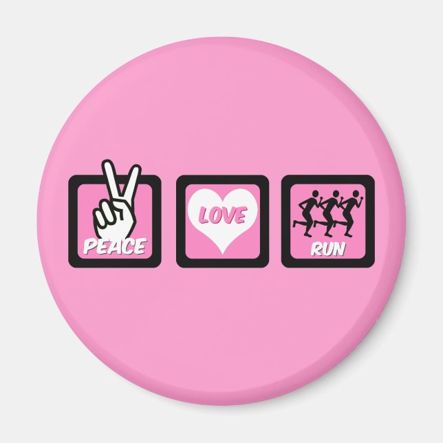 Peace love run magnet (Front)