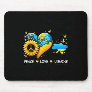 Peace Love S Ukraine Peace Sign Sunflower Flag Ukr Mouse Pad
