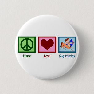 Peace Love Sagittarius 6 Cm Round Badge