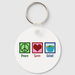 Peace Love Salads Cute Salad Bar Key Ring