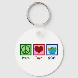 Peace Love Salads Cute Salad Bar Key Ring