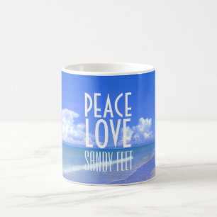 Peace, Love, Sandy Feet Coffee Mug