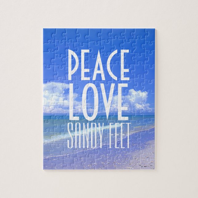 Peace, Love, Sandy Feet Jigsaw Puzzle (Vertical)