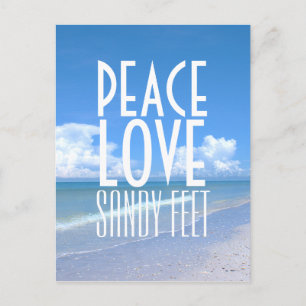 Peace, Love, Sandy Feet Postcard