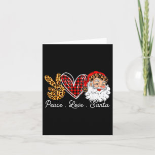 Peace Love Santa Leopard Buffalo Christmas 2021 Card