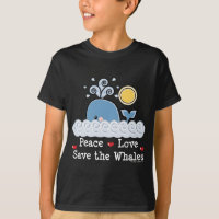 Peace Love Save The Whales Kids T-shirt