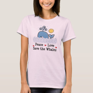 Peace Love Save The Whales Organic Tee Shirt