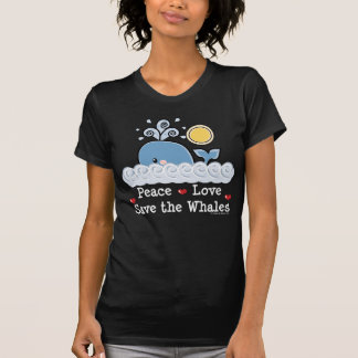 Peace Love Save The Whales Sheer V neck Tee
