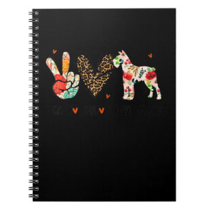 Peace Love Schnauzer Funny Gift Dog Lover Notebook