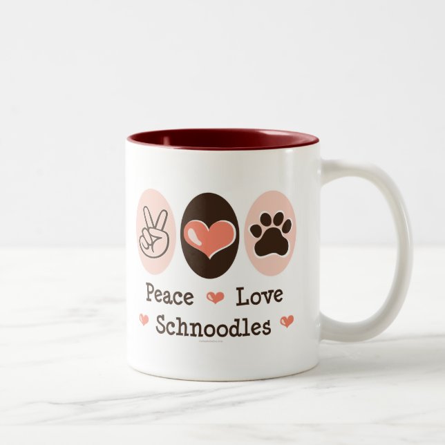 Peace Love Schnoodles Mug (Right)