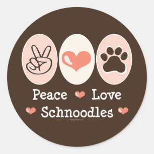 Peace Love Schnoodles Stickers