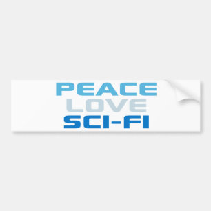 Peace Love Sci-Fi Bumper Sticker