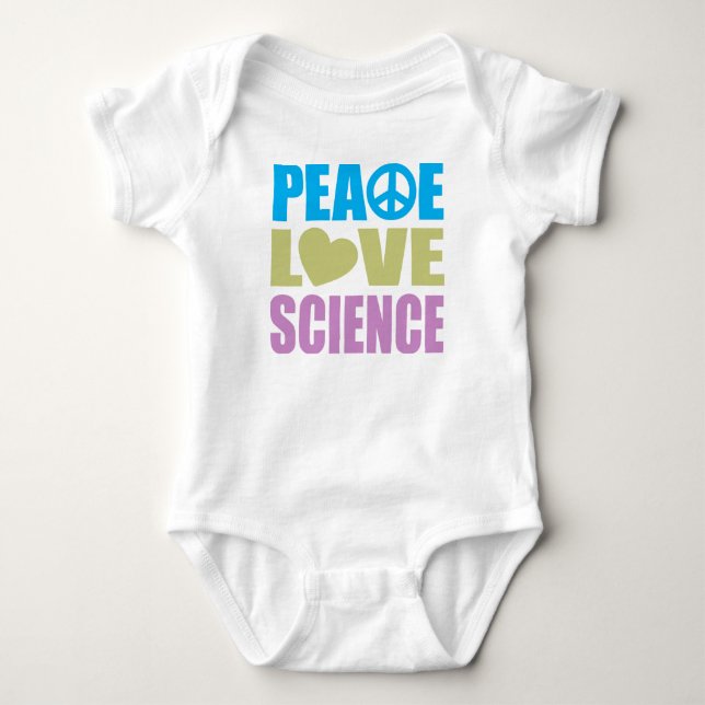 Peace Love Science Baby Bodysuit (Front)
