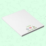 Peace Love Science Notepad with Custom Name<br><div class="desc">Stay organised in style with our personalised Peace Love Science notepad! Each of the 40 notes features our unique and eye-catching design, featuring a peace symbol, heart, and chemistry experiment illustration, printed at the bottom centre. Above the design, there is room for personalisation with a custom name, adding a personal...</div>
