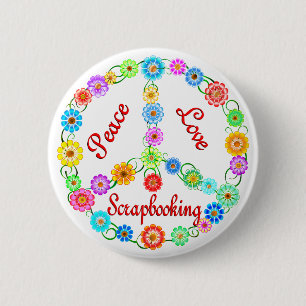 Peace Love Scrapbooking 6 Cm Round Badge