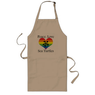 Peace. Love. Sea Turtles Long Apron