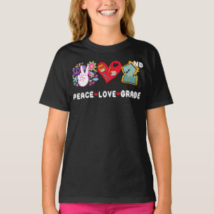 Peace Love Second Grade Squad Back to School 2nd  T-Shirt
