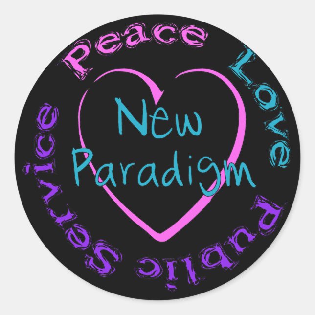 Peace Love Service Classic Round Sticker (Front)