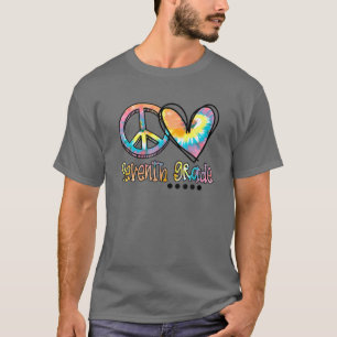 Peace Love Seventh Grade Funny Tie Dye Back To Sch T-Shirt