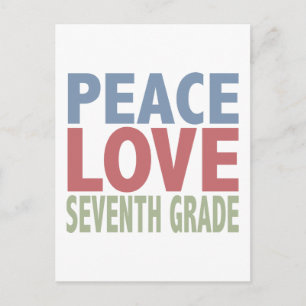 Peace Love Seventh Grade Postcard