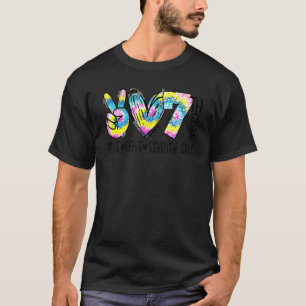 Peace Love Seventh Grade Tie Dye Student Teacher T-Shirt