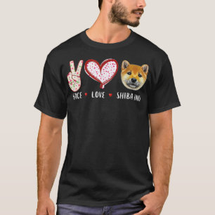 peace love shiba inu gifts for men women kids shib T-Shirt