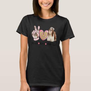 Peace Love Shih Tzu Cute Dog Mum Mother's Day T-Shirt