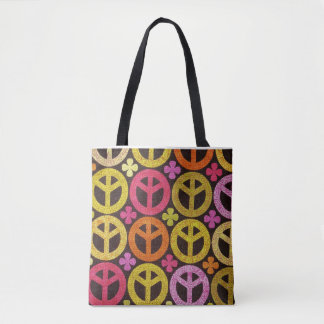 Peace & Love Shoulder Tote Bag