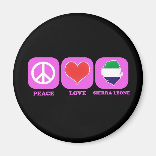 Peace Love Sierra Leone Magnet (Front)