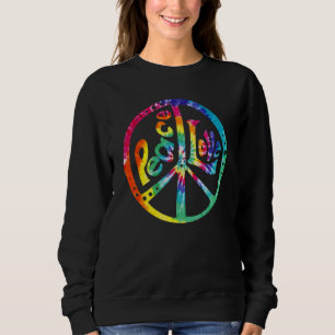 PEACE LOVE Sign 60s 70s Tie Dye Hippie Costume Ret Sweatshirt