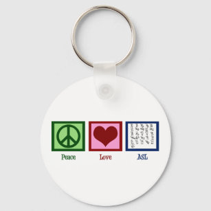 Peace Love Sign Language Key Ring