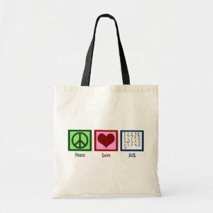 Peace Love Sign Language Tote Bag