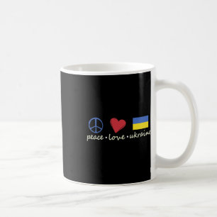 Peace Love Sign Ukraine Colors Retro Vintage Look Coffee Mug