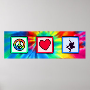 Peace, Love, Skateboarding Poster